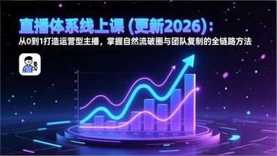 猴帝1600线上课直播体系线上课(更新2026)：从0到1打造运营型主播，掌握自然流破圈与团队复制的全链路方法