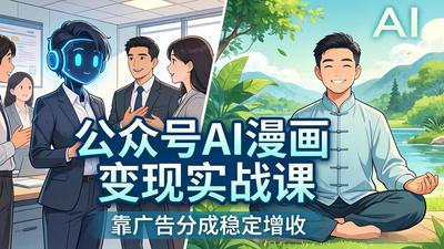 公众号AI漫画变现实战课：星座/职场/养生多赛道+智能体发文，靠广告分成稳定增收