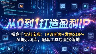 操盘手实战宝典：IP诊断表+发售SOP+AI提示词库，配套工具包直接落地，从0到1打造盈利IP