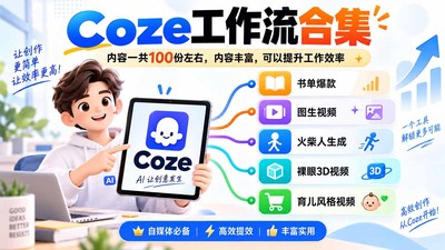 Coze工作流合集，内容一共100份左右，内容丰富，可以提供工作效率