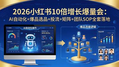戴小胖·2026小红书10倍增长爆量会-更新：AI自动化+爆品选品+投流+矩阵+团队SOP全套落地