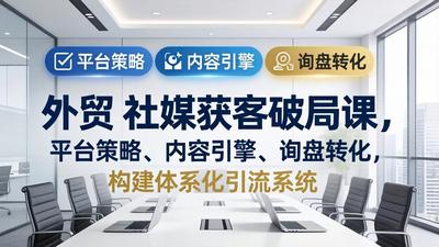 大卫外贸 社媒获客破局课，平台策略、内容引擎、询盘转化，构建体系化引流系统（更新26年3月）