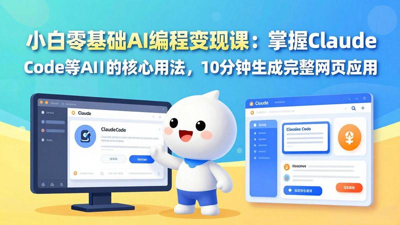 小白零基础AI编程变现课：掌握Claude Code等AI工具的核心用法，10分钟生成完整网页应用