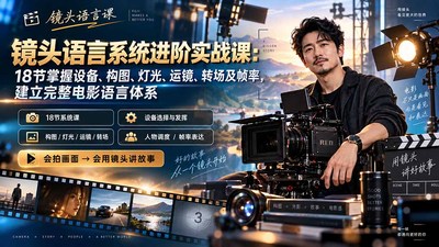 秦导来了 镜头语言系统进阶实战课：18节掌握设备、构图、灯光、运镜、转场及帧率，建立完整电影语言体系