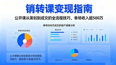 销转课变现指南：公开课从策划到成交的全流程技巧，单场收入超500万
