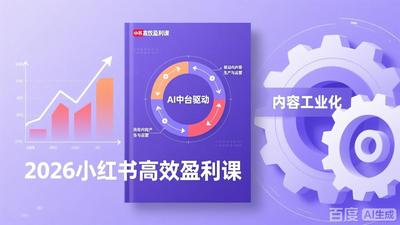 2026小红书高效盈利课，流量双引擎+内容工业化+AI中台驱动，构建可复制的千万级营收模型