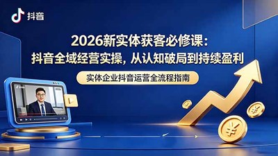 2026新实体获客必修课：抖音全域经营实操，从认知破局到持续盈利
