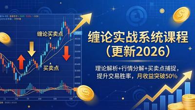 缠论实战系统课程(更新26年4月)，理论解析+行情分解+买卖点捕捉，提升交易胜率，月收益突破50%